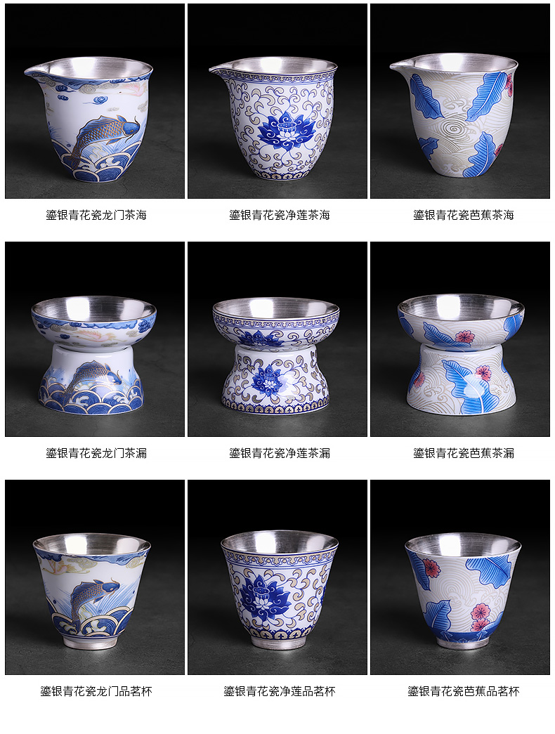 Tasted silver gilding master of blue and white porcelain cup home checking ceramic tea cup kung fu tea tea light small bowl