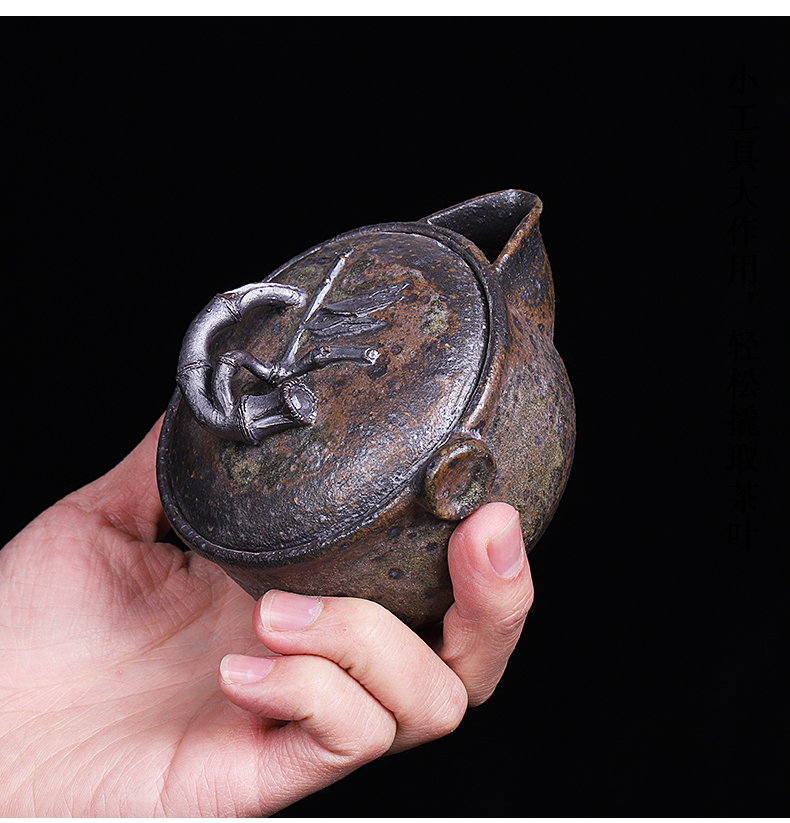 Archaize firewood teapot small ceramic up hand grasp pot of pure manual household kung fu tea pot with filter single pot