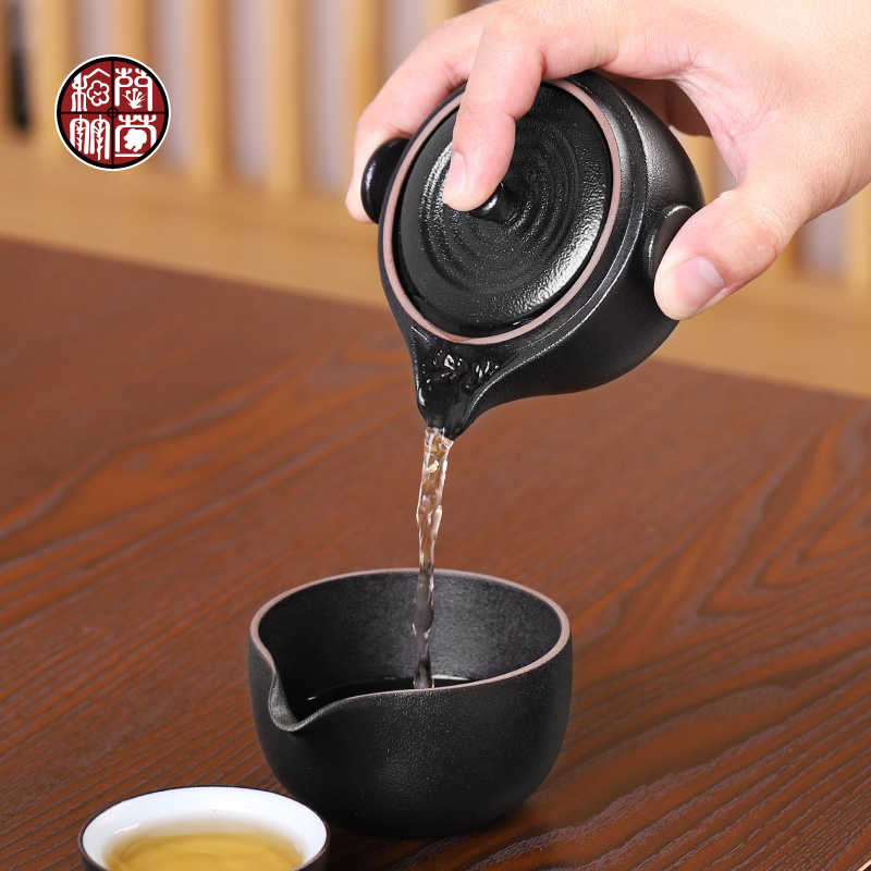 Ceramic portable kung fu tea sets travel small single simple double trill with on - board is suing the with you