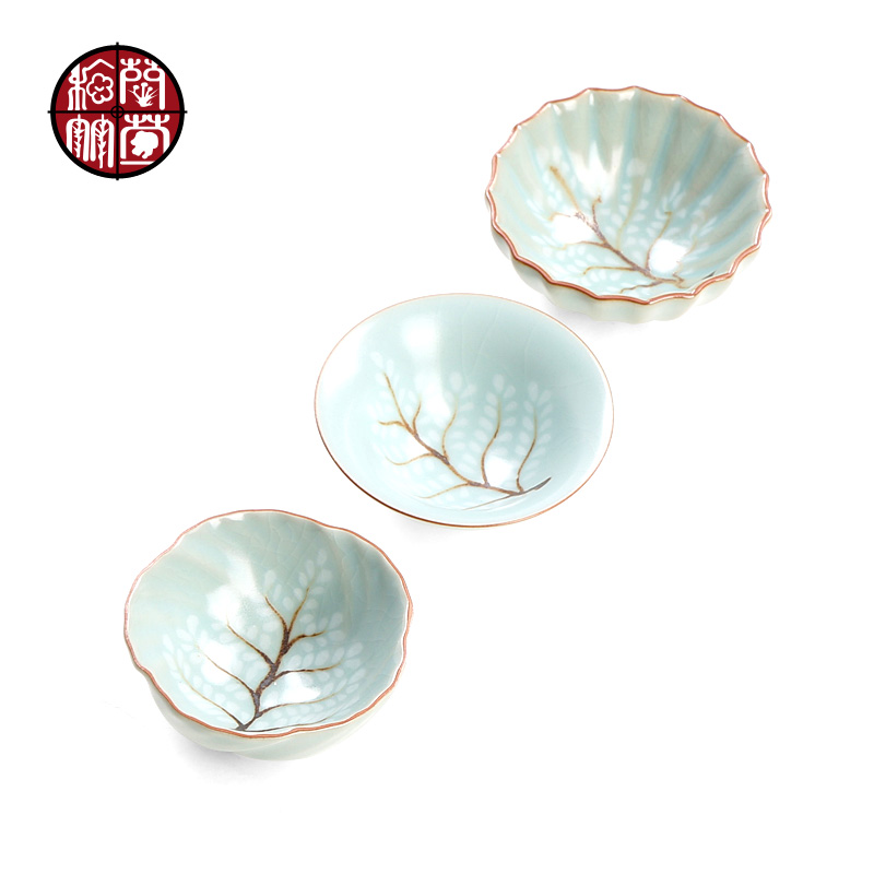 Hand draw on your up kung fu tea masters cup small ceramic tea cup tea household simple individual cup of restoring ancient ways