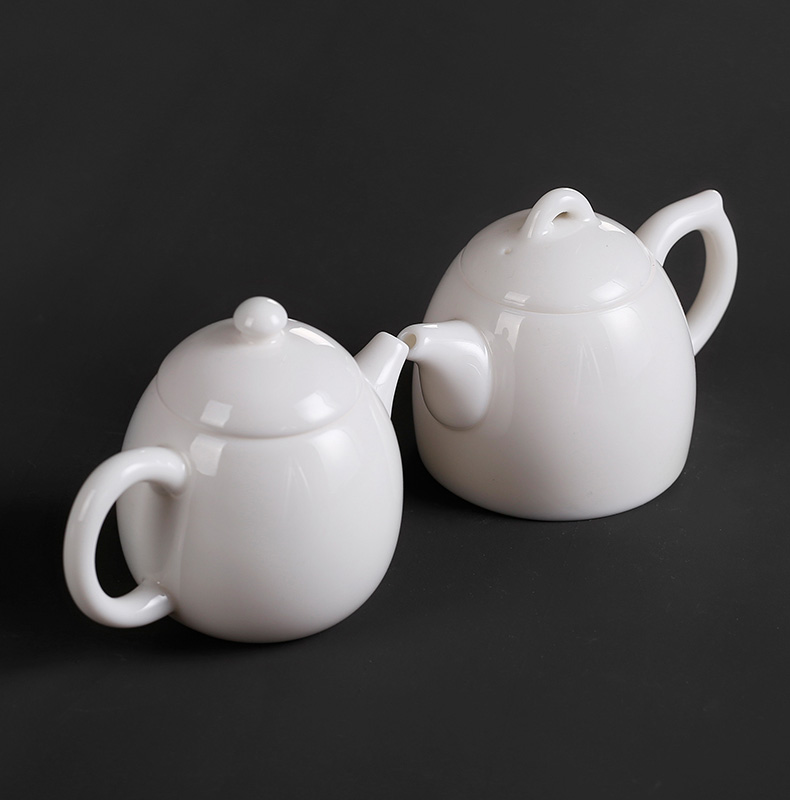 Dehua white porcelain teapot kung fu tea teapot sweet white high white porcelain pot of pure white beauty item ceramic pot