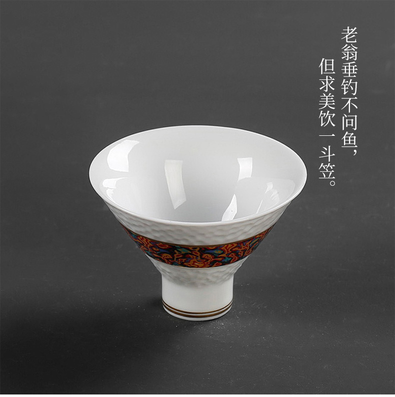 The Master cup bowl with single ceramic tea set perfectly playable cup cup retro move big Japanese kung fu tea cup single trumpet