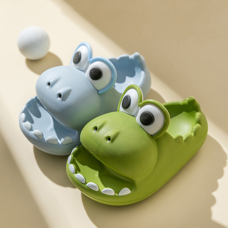 Children's Summer Slippers for Boys and Girls, Thick-Soled, Non-Slip, Indoor Wear, Home Wear, Cartoon Parent-Child Beach Dinosaur