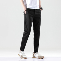 Summer style pants male Korean version trendy casual pants mens body elastic small leggings pants mens pants 100 hitch pants