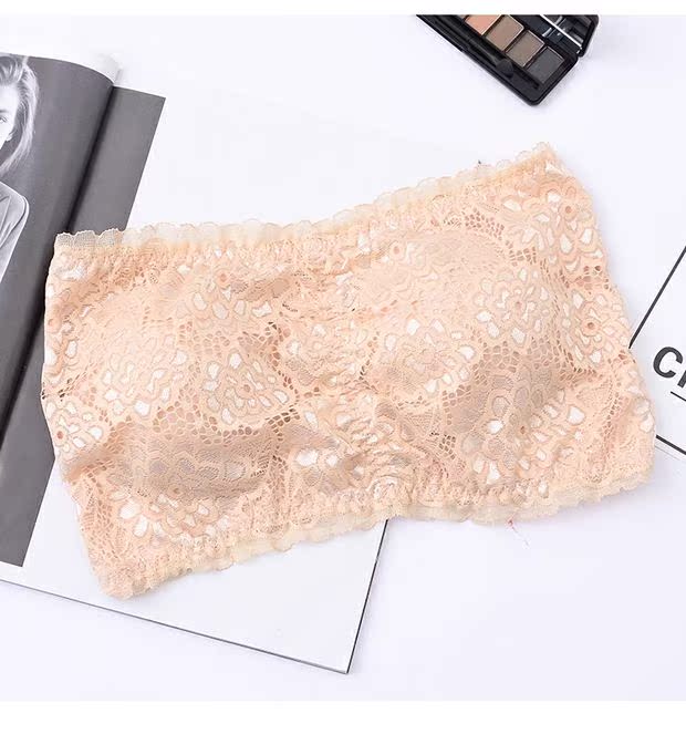[Giá bắp cải] E ~ 19 Ren Sexy Tube Top Anti-Glass Gathered Bọc Bra Bra Đồ lót quây bra không dây