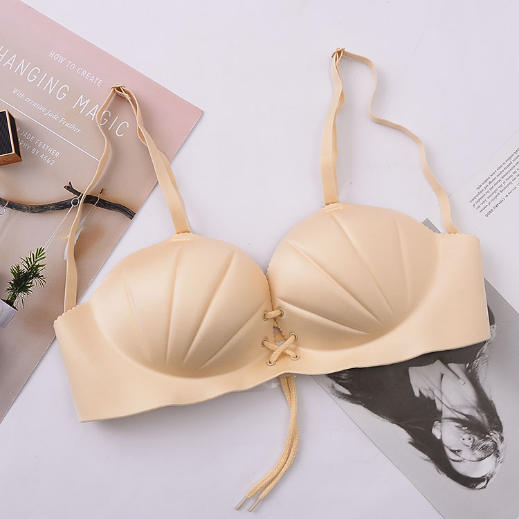 F ~ 12 ABC Cup Nửa Cup Thu Thập Áo Ngực Liền Mạch Cô Gái Làm Đẹp Trở Lại Strapless Đồ Lót Vô Hình Shell Bra