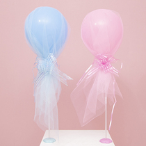 Gauze balloon table set up girl INS style birthday cake decoration products scene layout warm beautiful and romantic