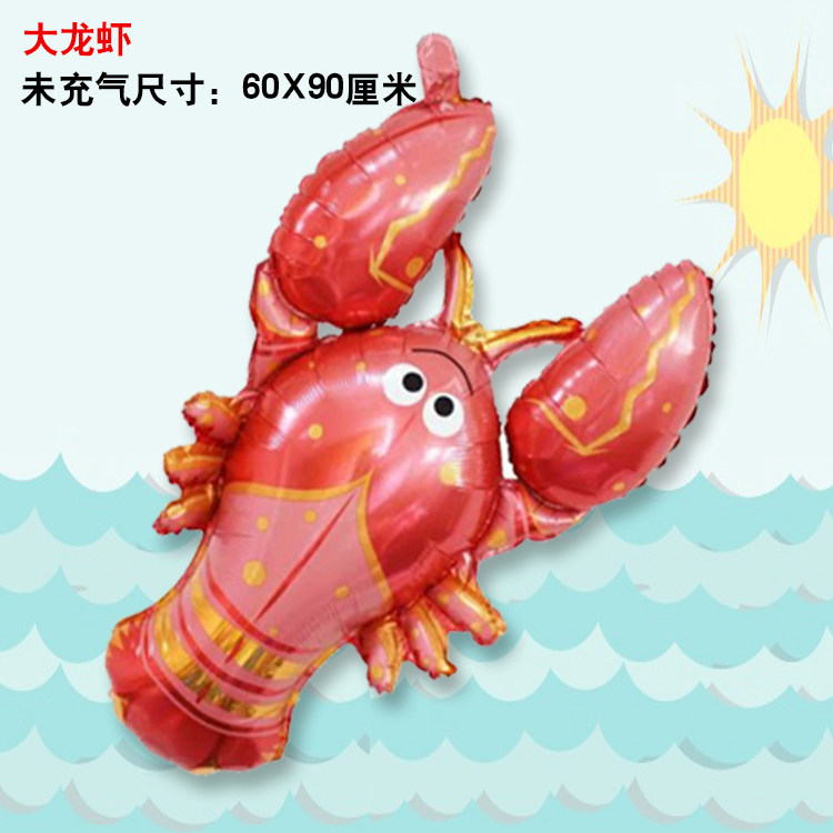 Ocean Lobster Balloon Dolly Fish Underwater Animal Theme Big Shark Dolphin Whale Clownfish Mermaid Balloon