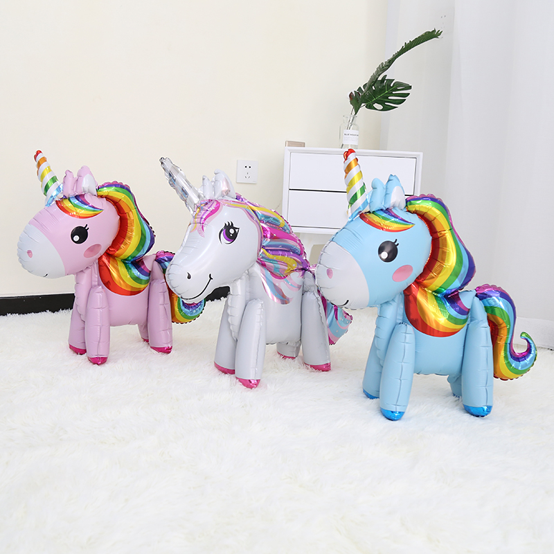 Unicorn theme balloon pony Pony Balloon Children's birthday party arrangement cake decoration