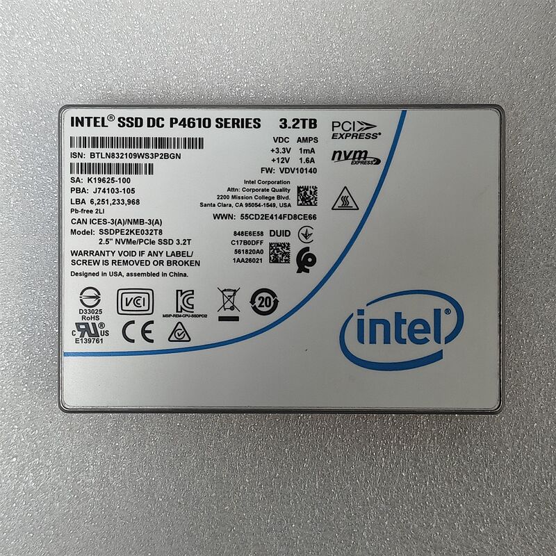 Intel/Intel P4610 3.2t Nvme U2 Ssd Solid State Drive Ssdpe2Ke032T8