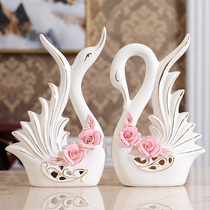 Swan Swing Piece Adornment Wedding Gift Living Room TV Cabinet Wine Cabinet Room Home Ceramics New Residence Gijo