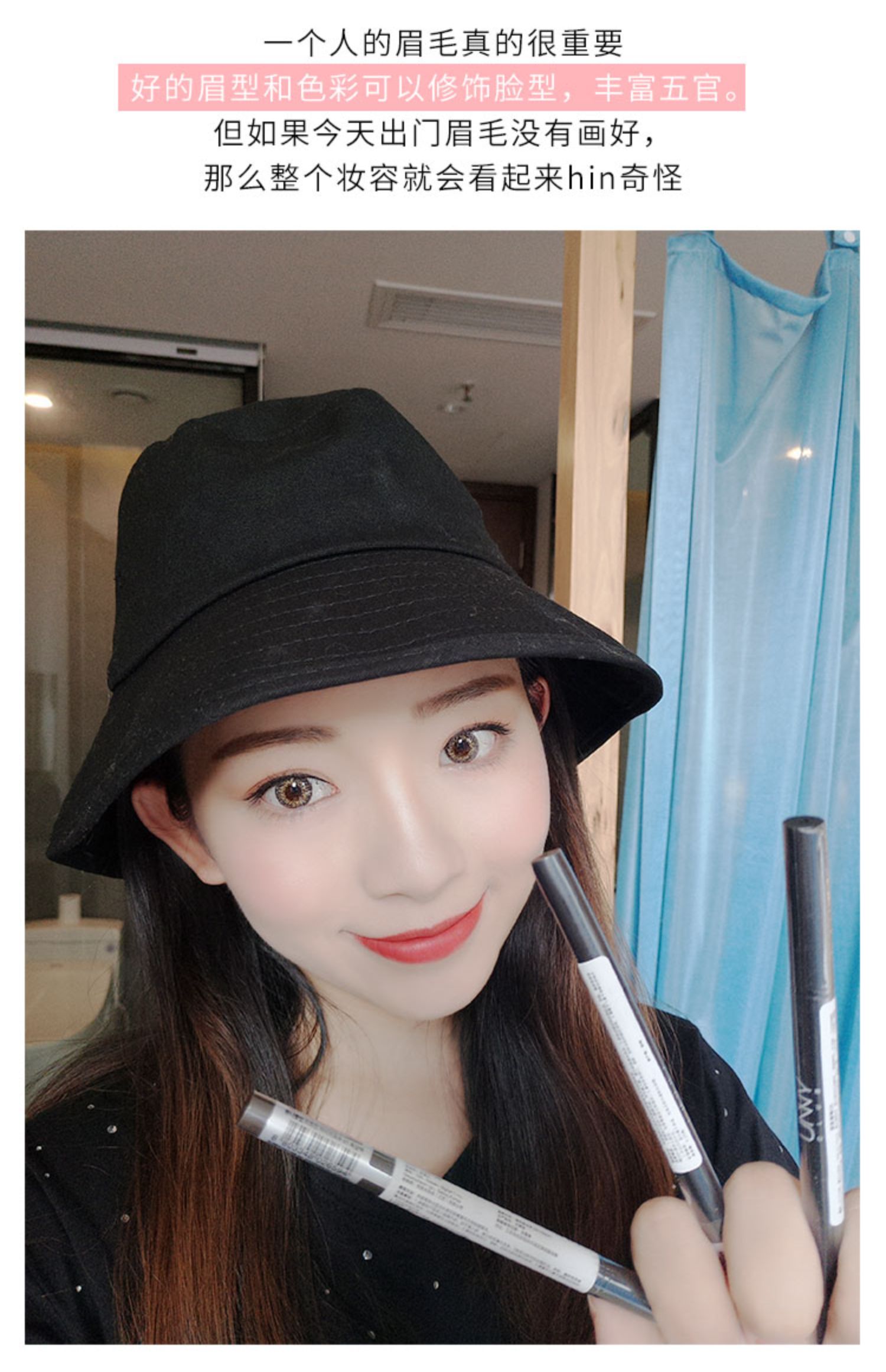 Hàn Quốc UNNY bút chì lông mày hai đầu tự động xoay loại tự do với bàn chải không thấm nước và thấm mồ hôi lâu dài - Bút chì lông mày / Bột / Stick kẻ mắt bằng chì kẻ mày