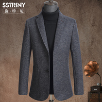 Stney spring and autumn new mens casual suit slim wool suit mens single west wool coat jacket