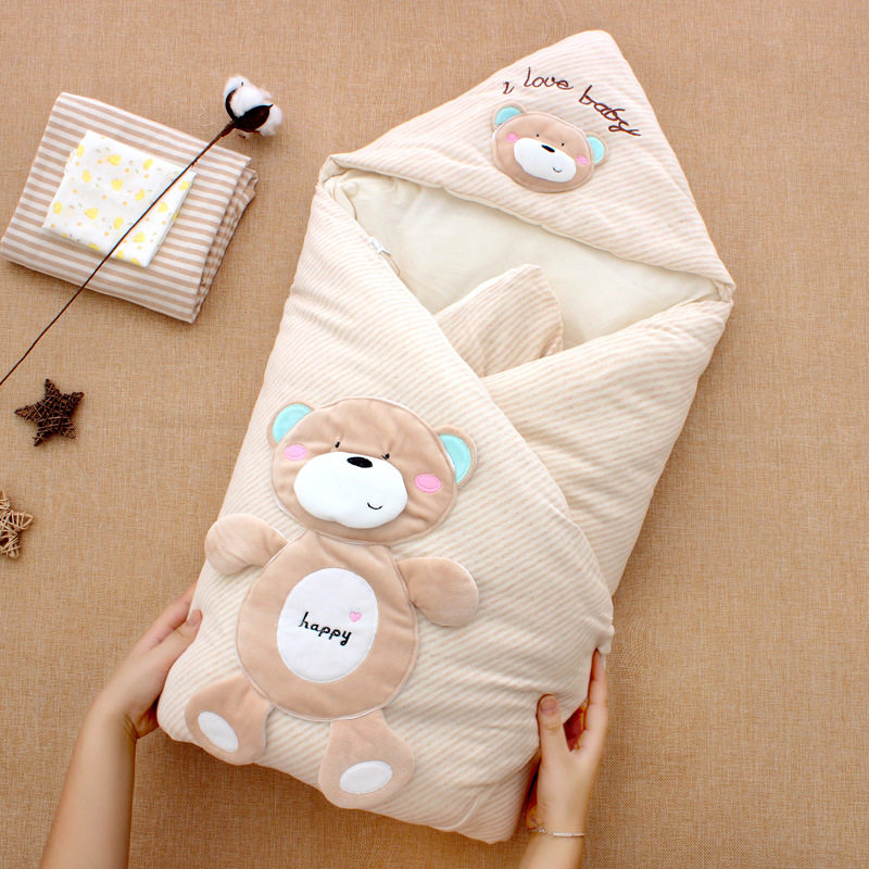 Baby holding quilt cotton autumn and winter thickened dual-use newborn quilt Newborn baby out swaddling package Summer