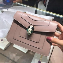 Japan MN (merilia) leather womens bag enamel snake head bag retro chain bag small square bag shoulder slant cross fan