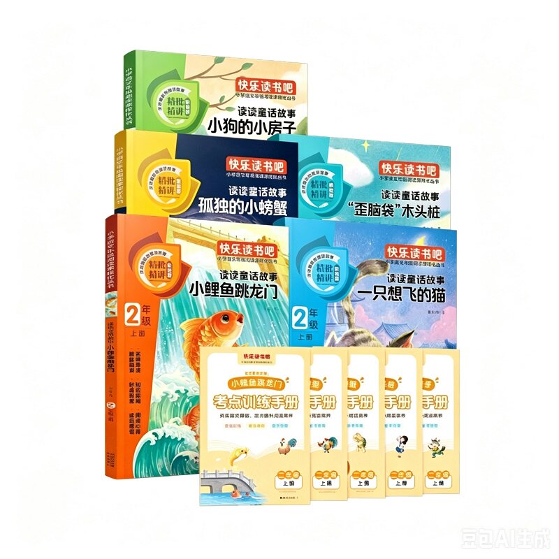 小鲤鱼跳龙门二年级必读课外书孤独的小螃蟹小狗的小房子一只想飞的猫歪脑袋木头桩快乐读书吧二年级上册必读课外书注音版读读童话