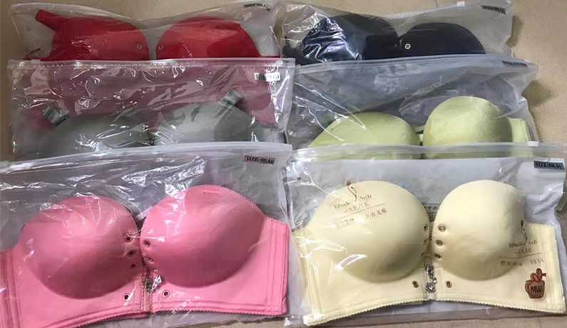 Rabbi Dàn Bra chính hãng LB Dây đeo phía trước Tập hợp Có thể điều chỉnh Cup dày Ngực nhỏ Đồ lót nữ quần lót chữ c