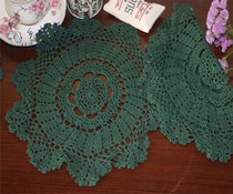 Special foreign trade export European and American cotton thread handmade lace crochet flower green round European dustproof pad towel