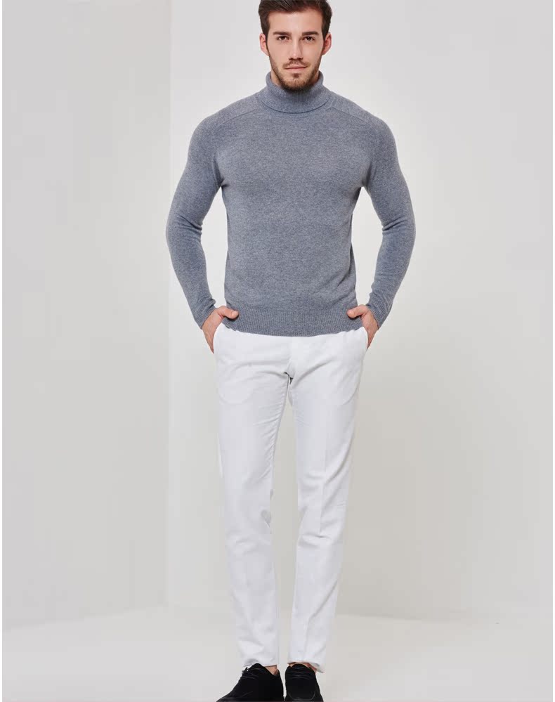 Hengyuanxiang có thể biến cao cổ áo cashmere áo len nam mùa thu và mùa đông giải trí rắn màu tinh khiết cashmere áo len áo thun áo len áo len