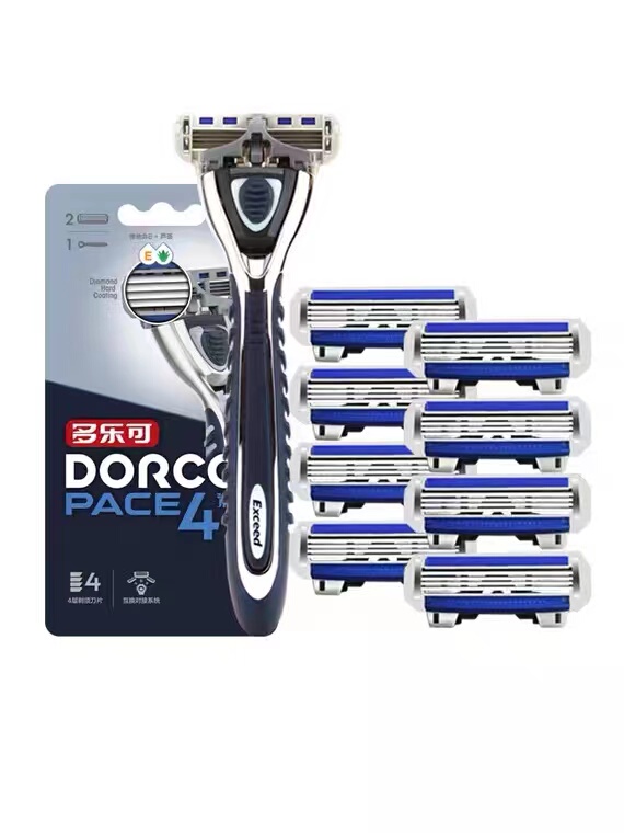 Genuine Korean Doleco Razor Blades, 4-Layer Blades, Exceed4 Manual Razor Blades, 4-Pack Shaving Blades