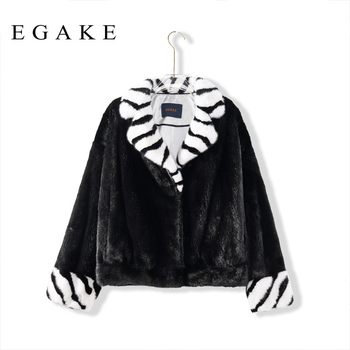 EGAKE/Yijiaqi ນໍາເຂົ້າ mink velvet ເຕັມຮູບແບບ mink ສັ້ນມ້າລາຍ lapel jacket ສໍາລັບແມ່ຍິງແບບໃຫມ່