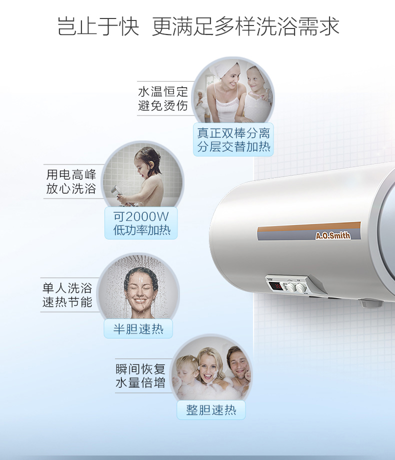 máy nước nóng gián tiếp A. Ôi Smith Smith F160 AO máy nước nóng điện tắm gia đình đó là bình nóng lạnh loại nước 60 lít - Máy đun nước máy nóng lạnh alaska