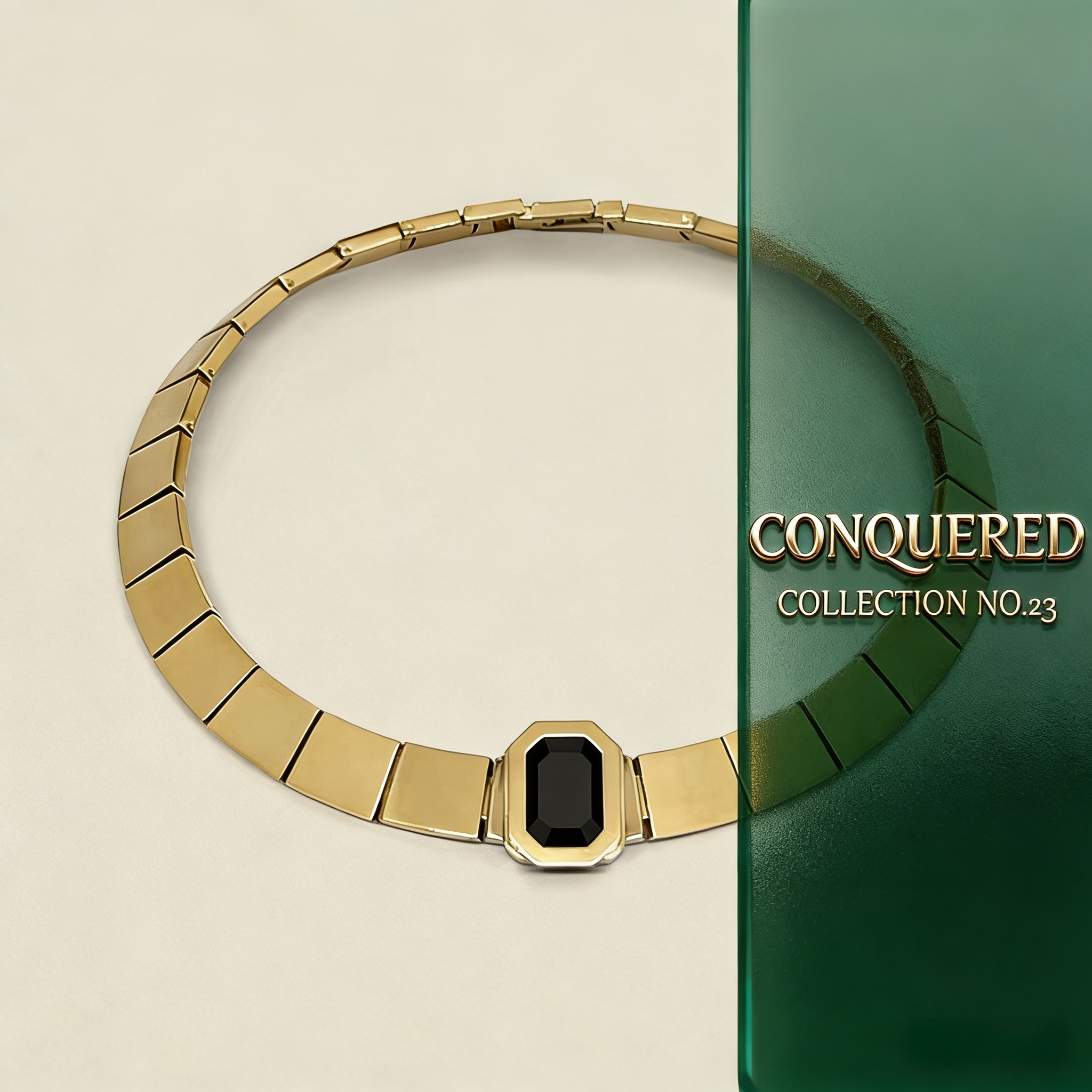 black crystal gold statement necklace – retro luxury fashion jewelry