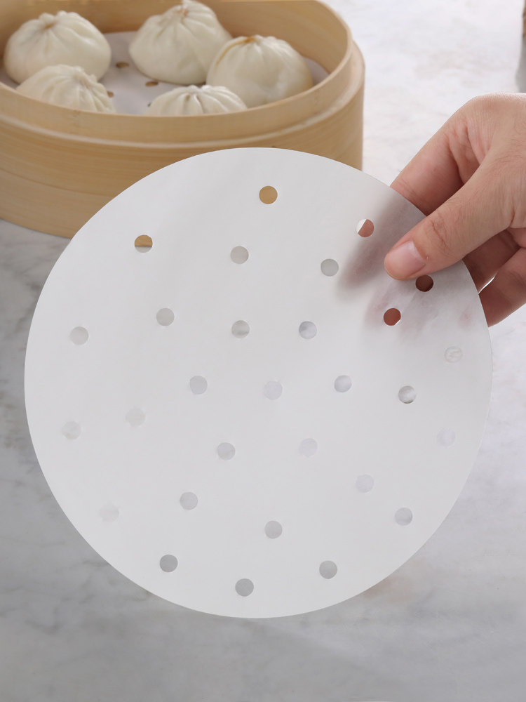 Household steamer paper Non-stick steamed buns steamed bun pad paper Silicone oil paper pad steamer cloth disposable