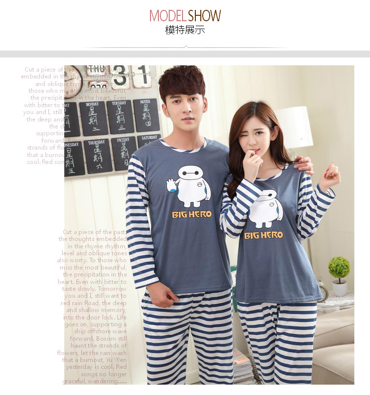 Phiên bản Hàn Quốc của bộ đồ ngủ đôi tay dài cotton mùa xuân và mùa thu mỏng bộ đồ ngủ cotton nữ phục vụ mùa hè áo đôi đẹp giá rẻ