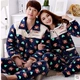 Mùa đông ba lớp dày pyjama đồ ngủ nam flannel cotton áo khoác cotton đôi cộng với bông dịch vụ nhà ấm áp phù hợp với phụ nữ bộ đồ the thao nữ hàng hiệu