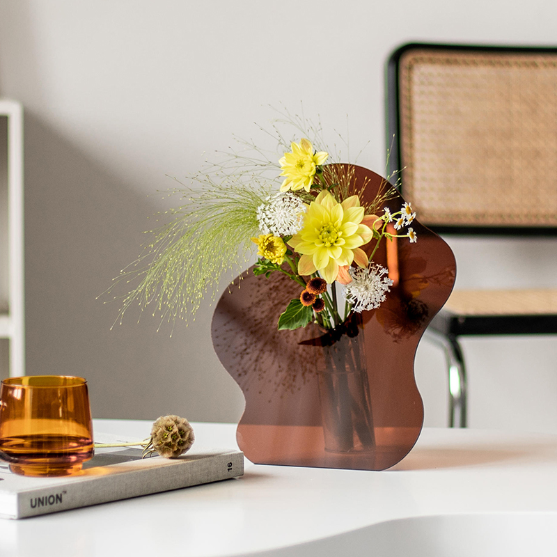 Nordic Modern Acrylic Creative Vase Office Countertop Brief About Flower Arrangement Genguan Living-room Art Decoration Pendulum 