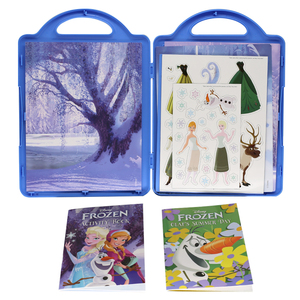 【外图原版】进口英文 Frozen Book and Magnetic Play Set 冰雪奇缘活动磁铁书（含2磁铁人物+6个场景图） 3-6岁