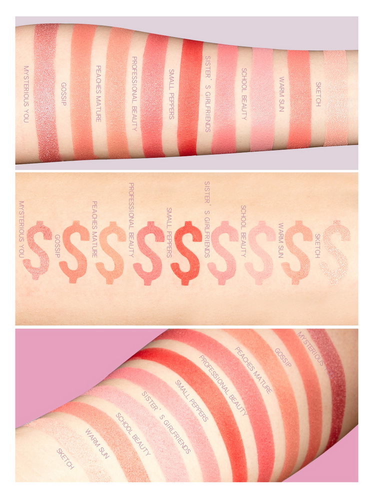 Milo Essen / MELOISION 9 màu phấn hồng cẩm thạch phấn mắt trang điểm nude khả năng chống thấm làm sáng tông màu da - Blush / Cochineal má hồng canmake