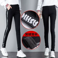 2018 thu đông mới cộng với size cộng với quần legging nhung dày nữ dài mặc quần cạp cao ấm chân quần đùi nữ