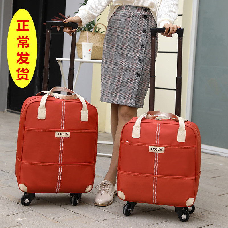 New travel bag female universal wheel trolley bag large capacity handbag pull bag boarding bag Lightweight luggage bag Short trip