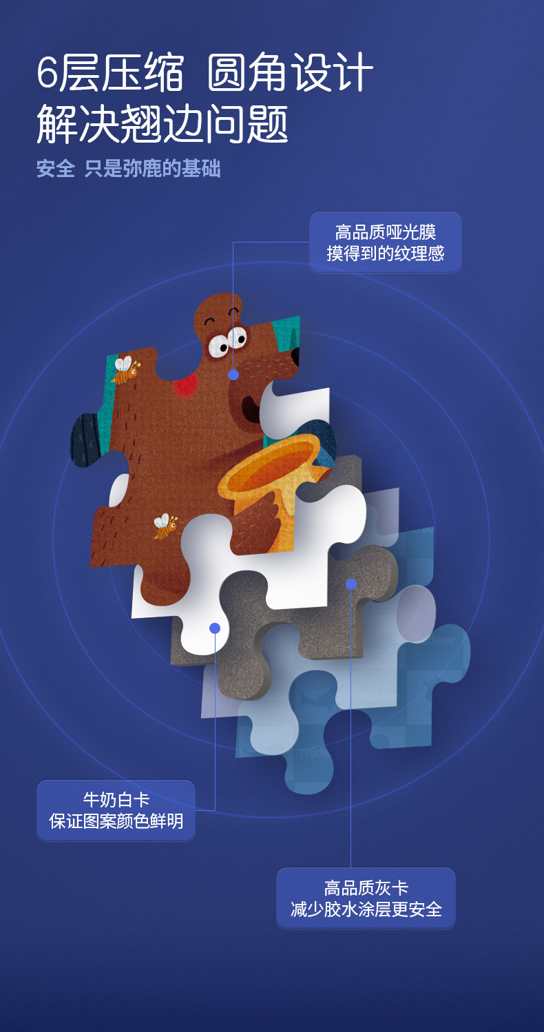 法国艺术家绘制 弥鹿 儿童益智大块拼图 图6