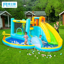 Dr Puff Whale Spray Water Inflatable Castle Indoor and Outdoor Household Large Outdoor Children Bouncing Bedding Skidder Naughty Fort