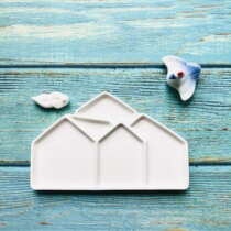 New picture book palette porcelain ceramic palette small house high white fine porcelain New