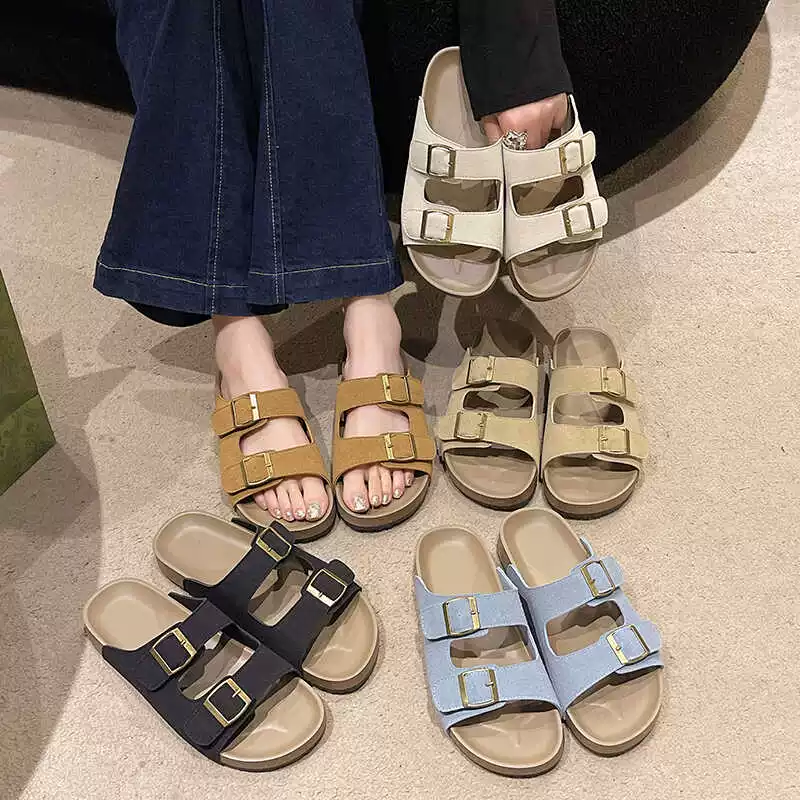Шлепанцы Birkenstock женские лето верхняя одежда 2026 новый стиль lazy slip-on с мягкой подошвой толстая подошва плоская подошва пляжные sandals большого размера