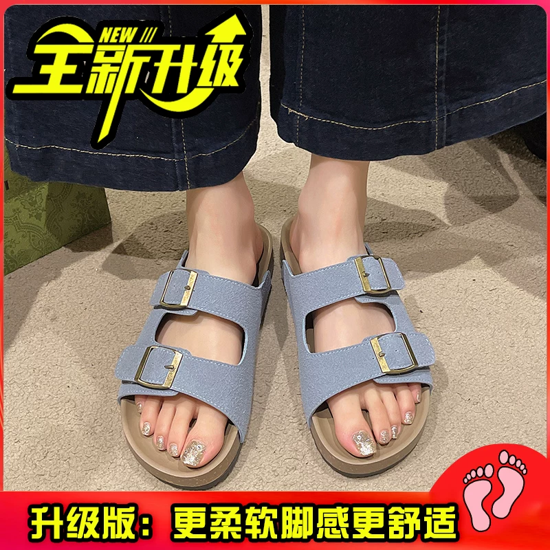 Шлепанцы Birkenstock женские лето верхняя одежда 2026 новый стиль lazy slip-on с мягкой подошвой толстая подошва плоская подошва пляжные sandals большого размера