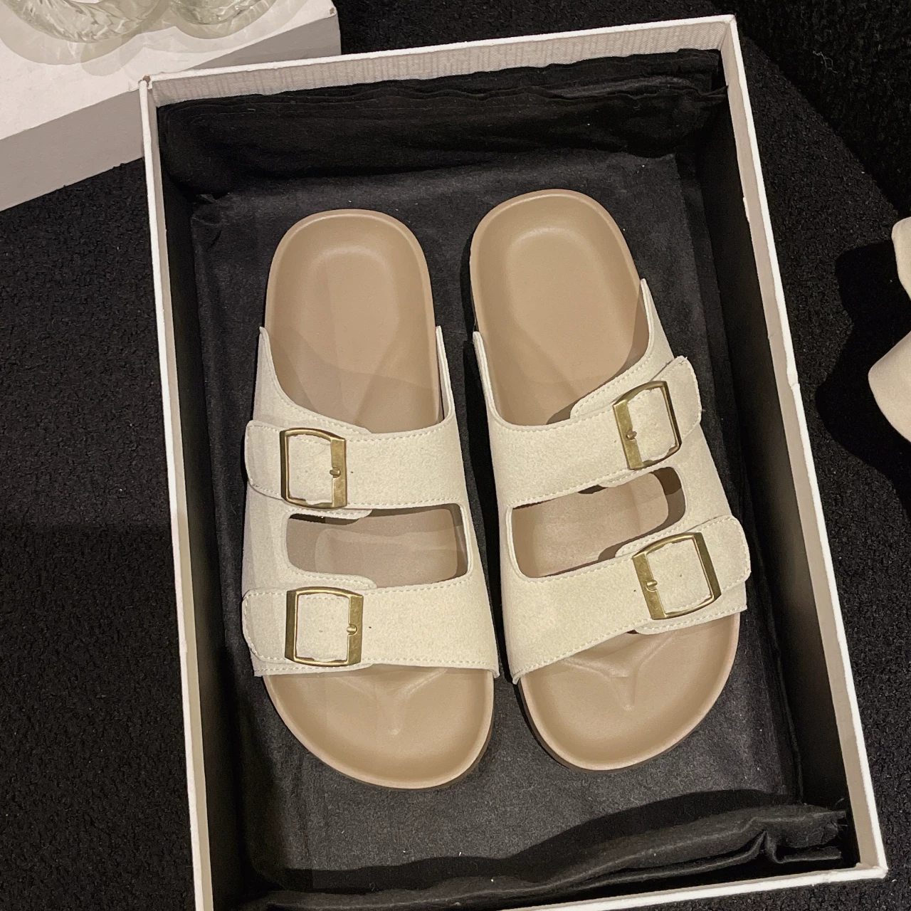 Шлепанцы Birkenstock женские лето верхняя одежда 2026 новый стиль lazy slip-on с мягкой подошвой толстая подошва плоская подошва пляжные sandals большого размера