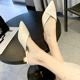 Lazy Baotou Half Slippers Women's Low Heel Thick Heel 2024 Spring and Summer New Internet Celebrity Fashion Outerwear Pointed Toe Muller Sandals