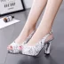 Giày đế cá gợi cảm nữ 2018 hè mới phiên bản Hàn Quốc dày với sandal đế dày đế bệt đế xuồng họa tiết hoang dã Sandal
