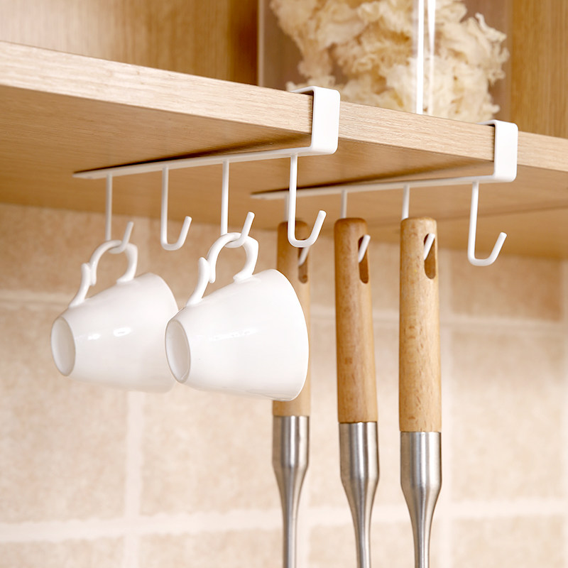 Creative Mug Containing Layer Rack Cabinet Hanging cabinet Down Hanging Spoon Shovel Hook rack Kitchen Free of perforated Tea Water Cup hanging frame