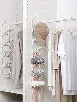 Japan hanging hat storage artifact Household wall finishing wall shelf Hat hook door back bag shelf