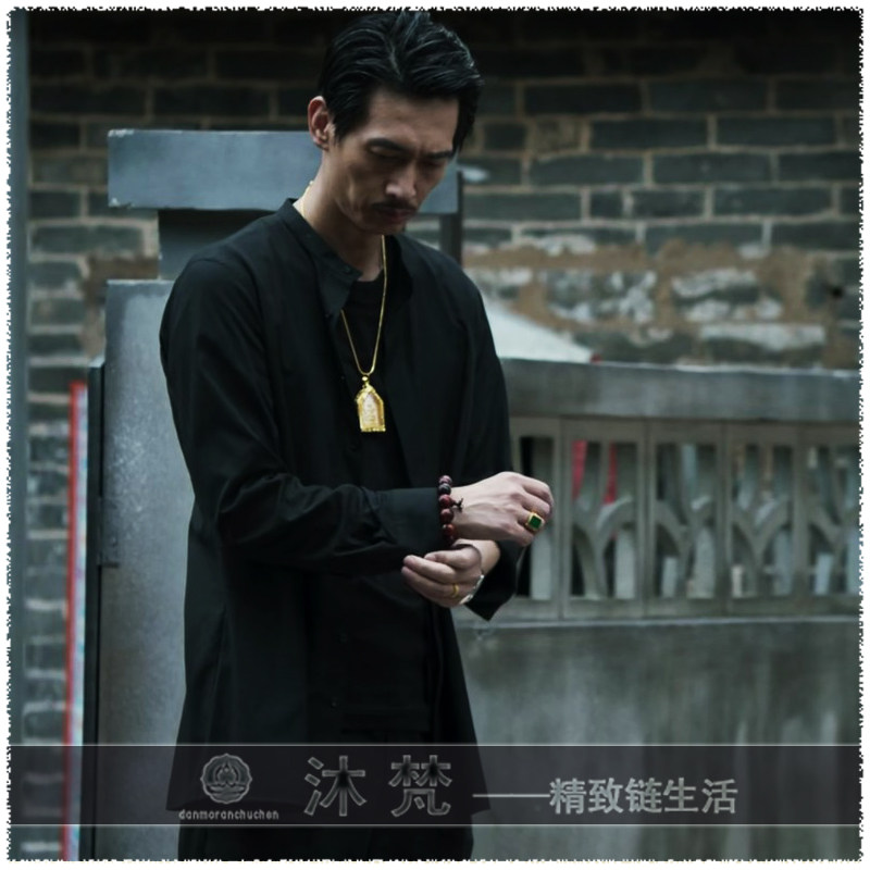 Uncle Glow the same style Thai Buddhist chain sub 18K gold necklace male and female length version sweaters titanium steel hanging chain not fading