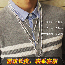 Ancient Tianle stars the same high-end Thai Buddhist hanging chain 925 pure silver round pearl necklace for men and women with two hanging three hangs