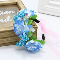 Wrist flower headdress bride bridesmaid wedding dress flower headband forest girl style seaside vacation beach hand flower hot sale