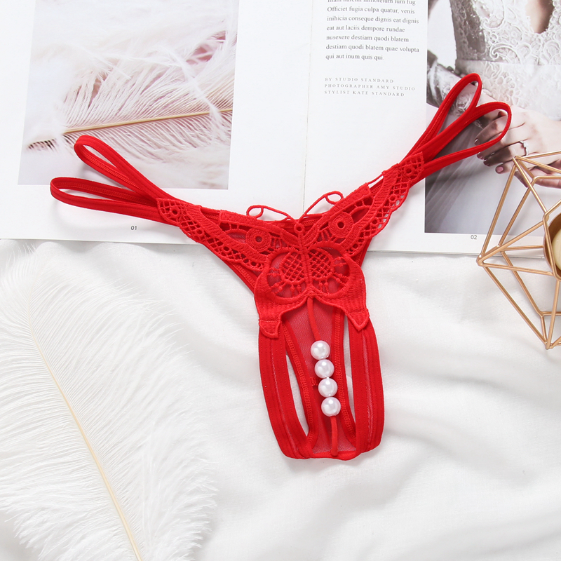 Thong nữ vui vẻ rỗng nóng đồ lót đính cườm quan điểm nữ rò rỉ eo thấp cô gái lưới lưới sịp nam cao cấp