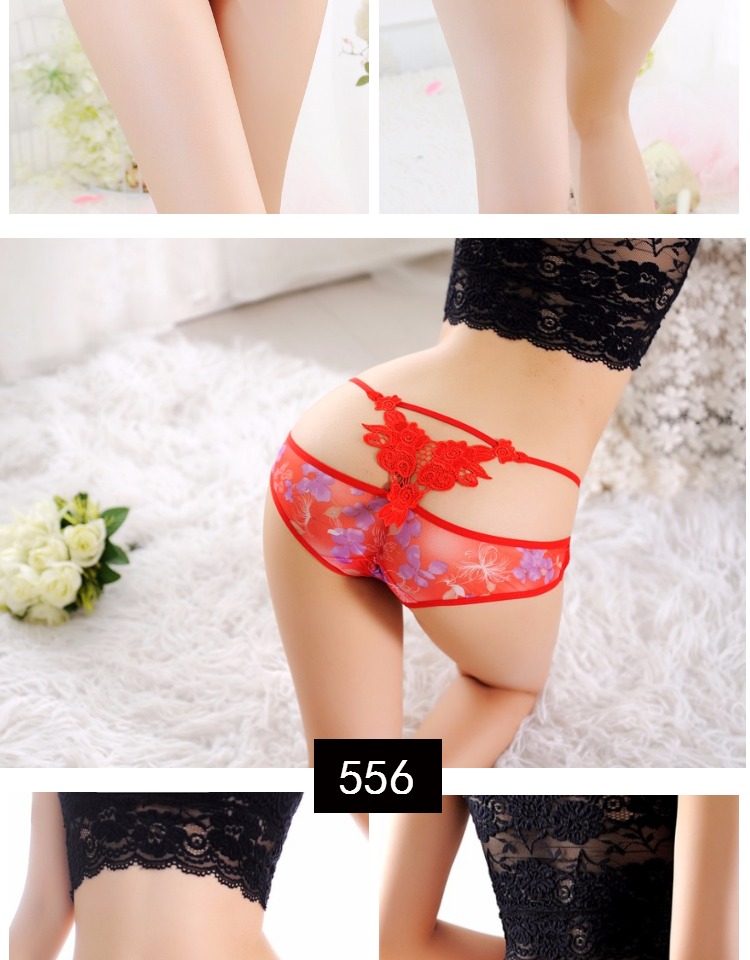 3 miếng lớn màu đỏ tạp dề thêu phụ nữ sexy tam giác đồ lót nữ ren thấp eo nóng người lớn phù hợp với